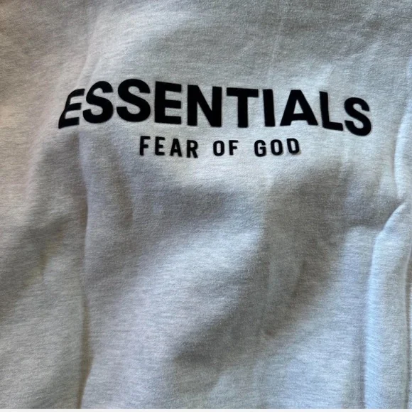 Essentials Light Gray Men's Hoodie - Picture 4 of 4